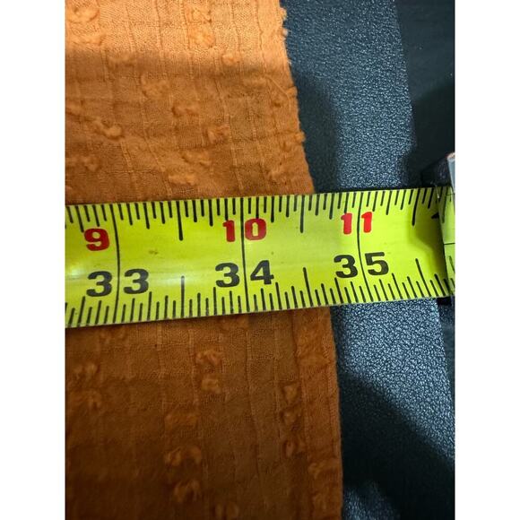 Madewell Puff Sleeve Smocked Dress Mini Textured Dots Mulled Cider Orange Size 8 - Picture 10 of 10